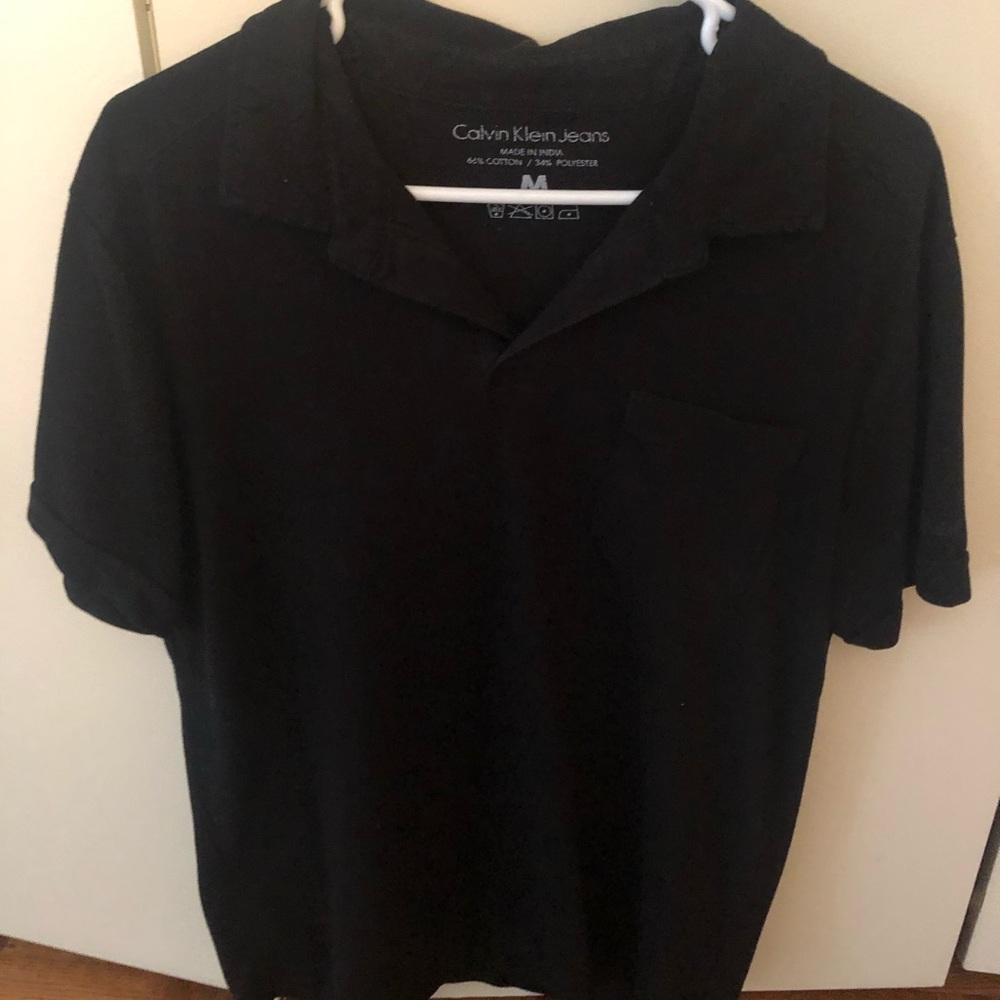 Calvin Klein M Mens Black Polo Shirt